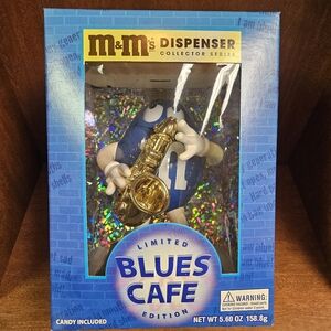 Limited Edition M&M's Dispenser from the Collector Series: Blues Cafe Edition. 